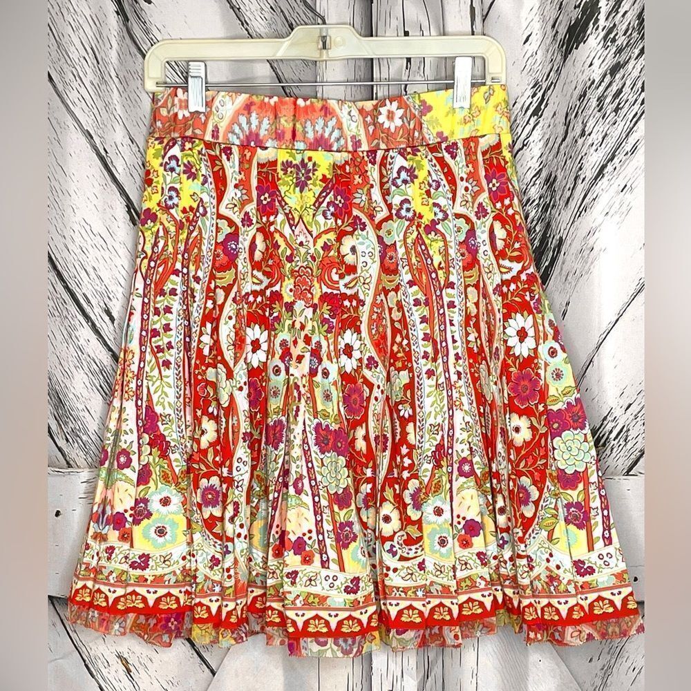 Gianni Bini Skirt Floral Pleated Full XS